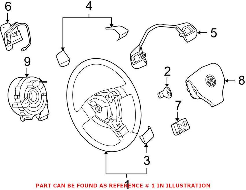 VW Steering Wheel 5K0419091BT81U